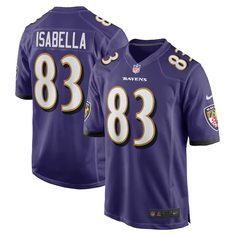 Men Baltimore Ravens 83 Andy Isabella Nike Purple Home Game Player NFL Jersey